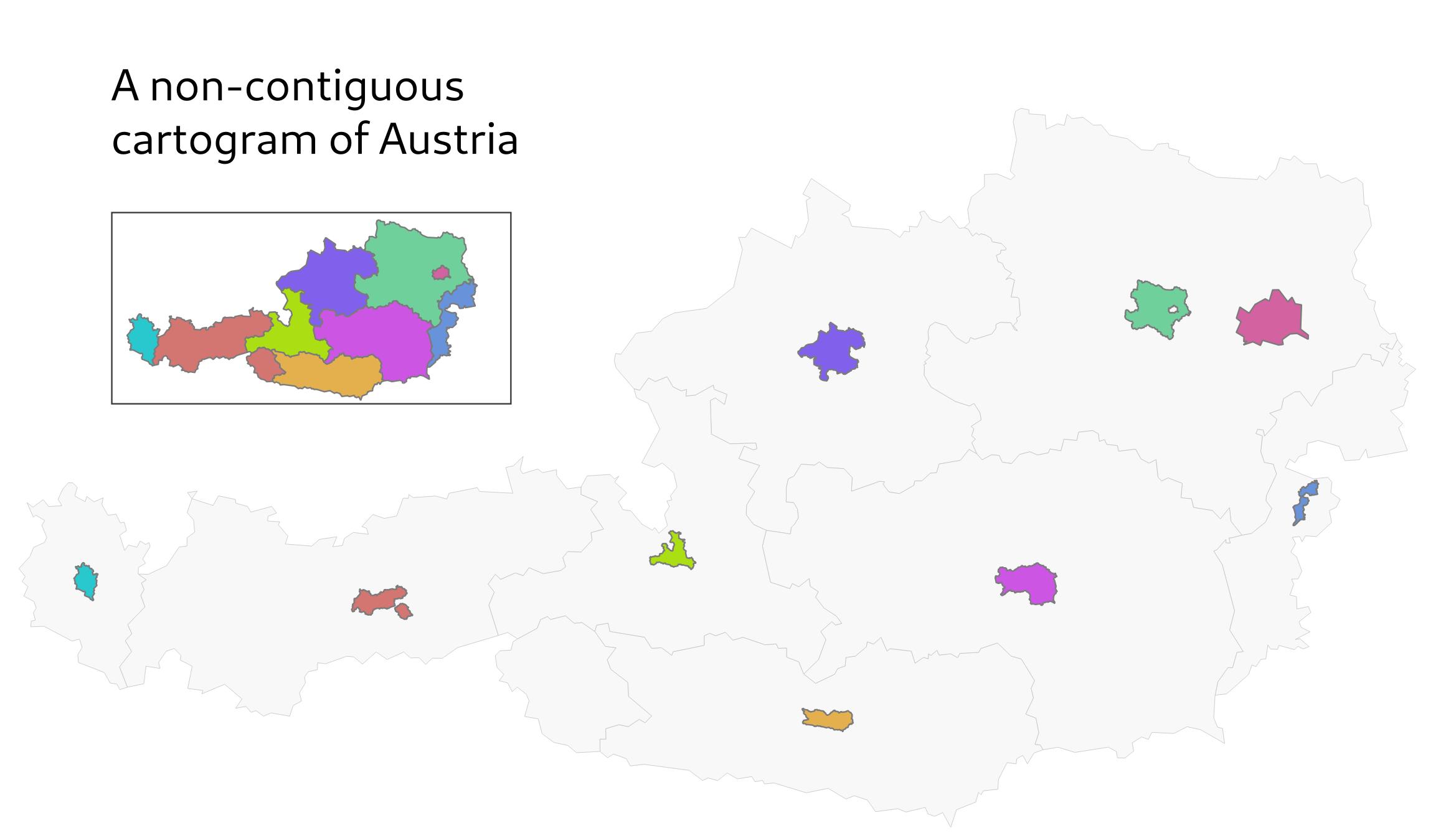 Cartogram non-contiguous