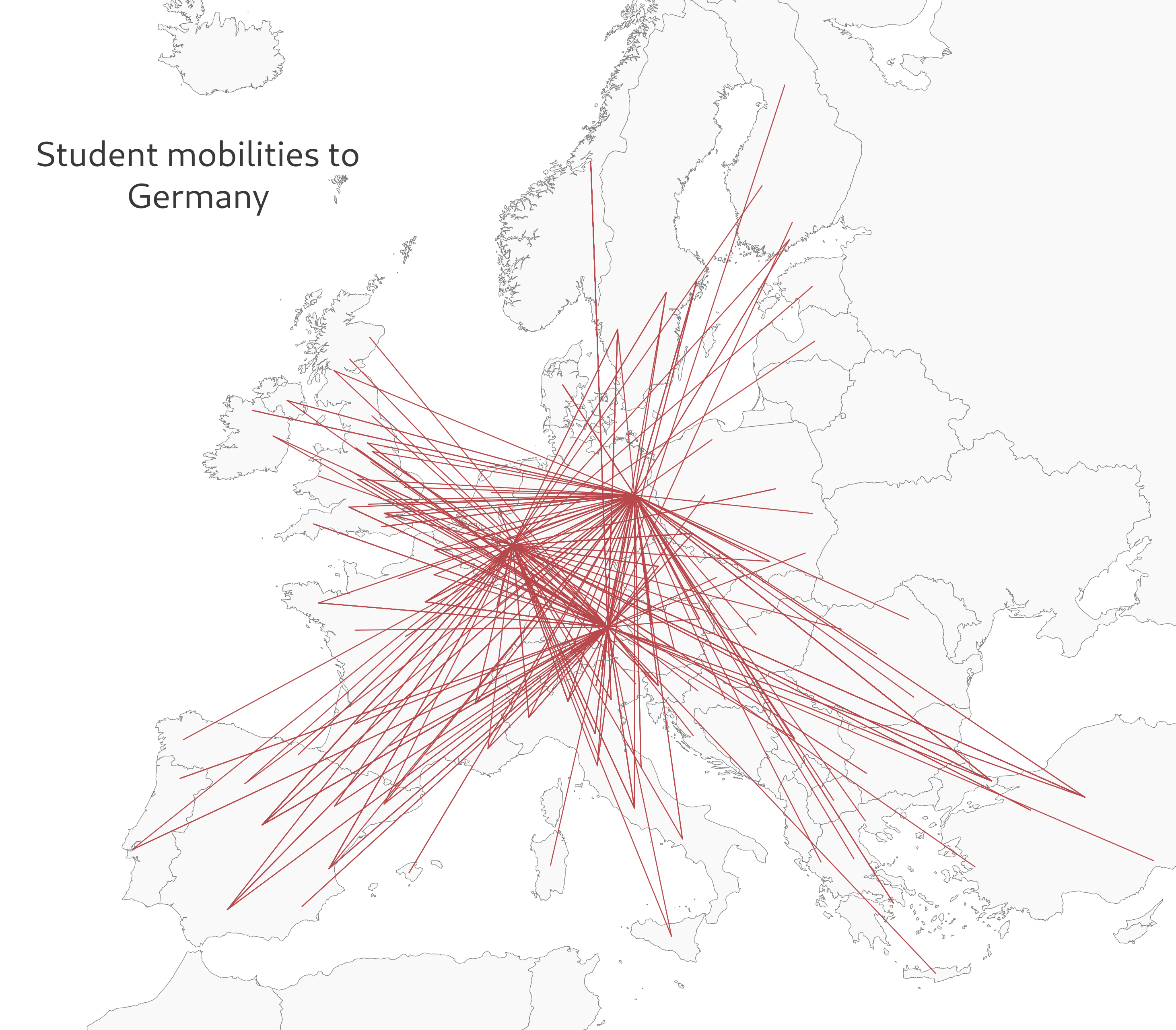 Hairball visualization of lines