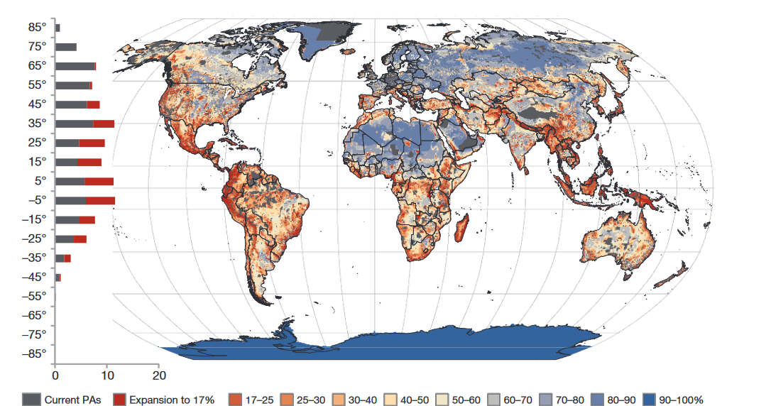 Global map of current and potential protected areas